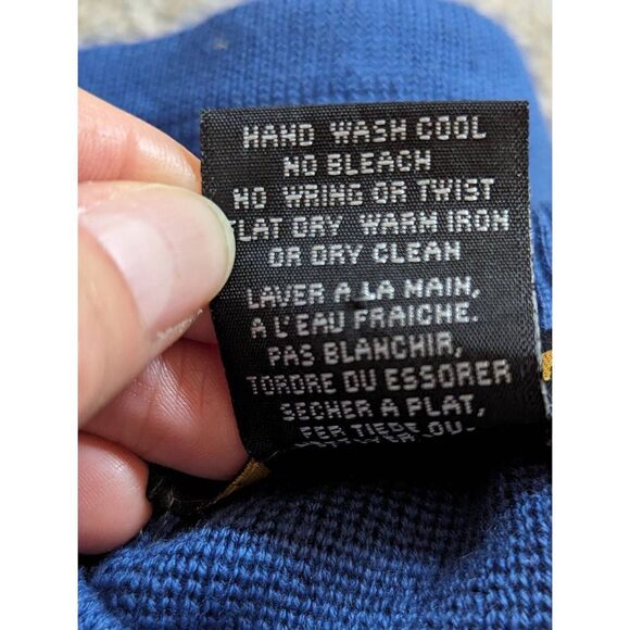 Bachrach Men's Blue Crewneck Cotton Ribbed Knit Long-Sleeve Sweater Size 2XL - Picture 5 of 6